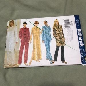 Butterick 5324 - misses tunic , caftan, top and pants- 8-10-12 - uncut